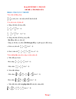 Các phương pháp tìm phân số X Toán 6 (có lời giải chi tiết)