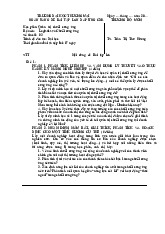 Đề thi quản trị chuỗi cung ứng | Trường Đại học Thương Mại