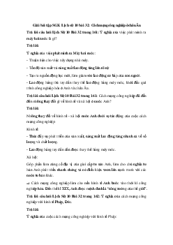 Giải bài tập SGK Lịch sử 10 bài 32