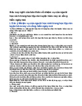 Nêu suy nghĩ của bản thân về nhiệm vụ của người học sinh trong học tập rèn luyện hôm nay và cống hiến ngày mai