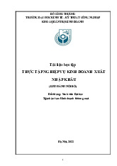 Thực tập Nghiệp vụ Kinh doanh Xuất Nhập Khẩu | Đại học Kinh tế kỹ thuật công nghiệp