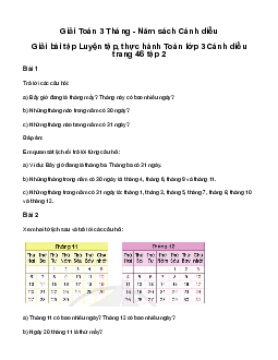 Tháng – Năm: Giải bài tập Luyện tập, thực hành Toán lớp 3 Cánh diều trang 46 tập 2