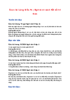 Soạn bài Lặng lẽ Sa Pa | Ngữ văn 8 sách Kết nối tri thức