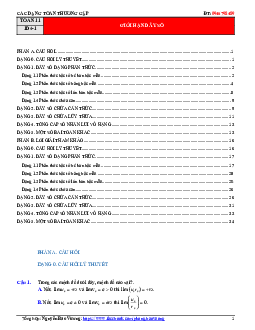 Các dạng toán giới hạn của dãy số, giới hạn của hàm số và hàm số liên tục