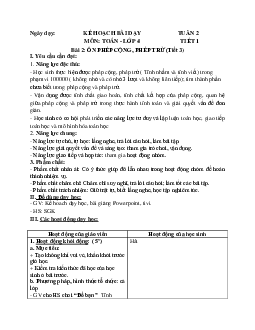 Giáo án Toán lớp 4 Tuần 2 | Chân trời sáng tạo