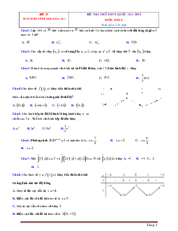 Bộ đề thi thử THPT Quốc Gia 2020 Toán bám sát đề minh họa-Tập 5