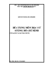 Đề cương môn học tư tưởng Hồ Chí Minh | Trường Đại học Kinh tế Thành phố Hồ Chí Minh