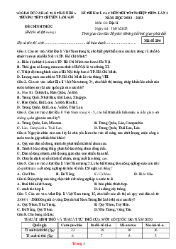 Đề thi thử THPT Quốc gia năm 2023 môn Địa Lí trường THPT Chuyên Lam Sơn lần 1 (có đáp án)