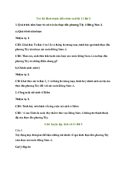 Giải Lịch sử 11 Bài 5: Quá trình xâm lược và cai trị của chủ nghĩa thực dân ở Đông Nam Á | Kết nối tri thức