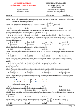 Đề thi giữa học kì 2 Toán 10 năm 2023 – 2024 trường THPT Lạng Giang 1 – Bắc Giang