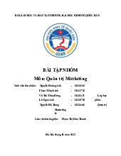 Bài Tập Về Doanh Nghiệp Cocoon | Môn Quản trị marketing - Đại học Kinh Tế Quốc Dân