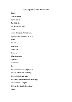 Giải Tiếng Anh 7 Unit 7: Pronunciation | Explore English