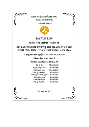 Bài tập lớn: Tìm hiểu vị trí pháp lý và mô hình tổ chức của Ngân hàng Canada | Tài chính tiền tệ