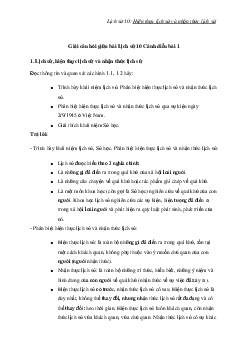 Giải Lịch sử 10 Bài 1: Hiện thực lịch sử và nhận thức lịch sử | Cánh diều