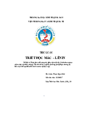 Phân tích mối quan hệ giữa vật chất và ý thức theo quan niệm duy vật biện chứng - Triết học Mác Lenin| Đại học Kinh Tế Quốc Dân