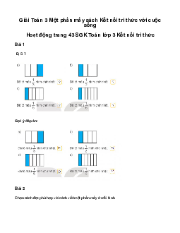 Giải Toán 3 Bài 14: Một phần mấy | Kết nối tri thức