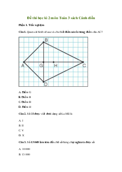 Đề thi học kì 2 môn Toán 3 năm 2022 - 2023 (Đề 3) | Cánh diều