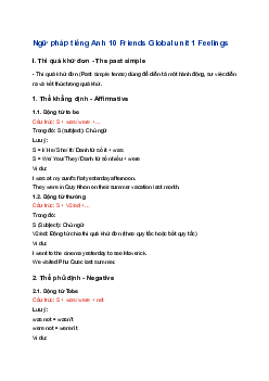 Ngữ pháp unit 1 lớp 10 Feelings | Friends Global