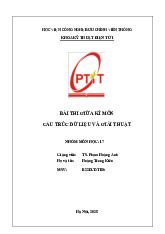 Bài thi giữa kì môn Cấu trúc dữ liệu - Giải thuật | Học viện Công Nghệ Bưu Chính Viễn Thông