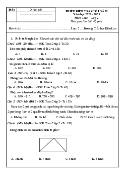 Đề thi học kì 2 môn Toán 2 năm 2022 - 2023 sách Kết nối tri thức với cuộc sống | Đề 5