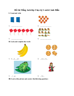 Đề thi học kì 1 lớp 2 năm 2023 - 2024 theo Thông tư 27 | Tiếng anh 2 sách Family and Friends |đề 3