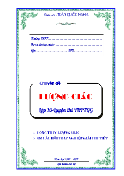 Một số định hướng giải phương trình lượng giác – Phan Trọng Vĩ