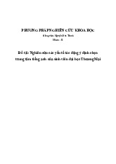 Nghiên cứu các yếu tố tác động ý định chọn trung tâm tiếng anh của sinh viên đại học Thương Mại | Bài thảo luận Phương pháp nghiên cứu khoa học