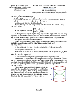 Đề thi thử Toán vào lớp 10 năm 2023 – 2024 phòng GD&ĐT Ngô Quyền – Hải Phòng