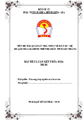 BÀI TIỂU LUẬN KẾT THÚC HỌC PHẦN | Học viện Hành chính Quốc gia