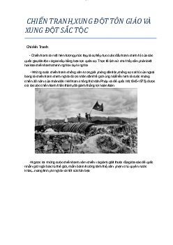 Chiến tranh xung đột sắc tộc và xung đột tôn giáo | Đại học Sư Phạm Hà Nội