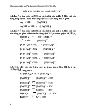 Bài tập chương 4 hóa phân tích | Trường Đại học Y Dược Cần Thơ