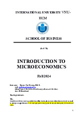 Introduction to Microeconomics | Giáo trình học phần Microeconomics | Trường Đại học Quốc tế, Đại học Quốc gia Thành phố Hồ Chí Minh