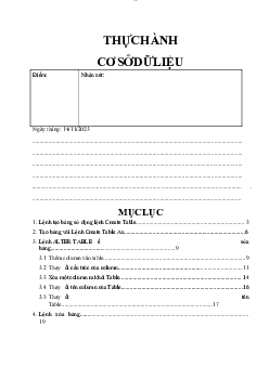 Bài tập thực hành môn Cơ sở dữ liệu bài số 02 | Học viện Công nghệ Bưu chính Viễn thông