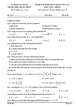 Đề giữa HKI Toán 10 năm 2023 – 2024 trường THPT Quang Trung – Hải Dương