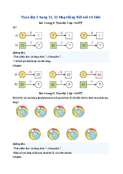 Giải SGK môn Toán 3 - Bài 10: Bảng nhân 7, bảng chia 7 | Kết nối tri thức