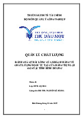 Tiểu luận Đánh giá sự hài lòng của khách hàng về chất lượng dịch vụ tại cửa hàng tiện lợi GS25 tại tỉnh Bình Dương môn Quản lý chất lượng | Trường Đại học Thủ Dầu Một