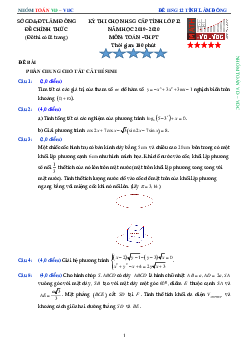 Đề thi HSG tỉnh Toán 12 năm 2019 – 2020 sở GD&ĐT Lâm Đồng