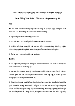 Soạn bài Viết: Trả bài văn thuật lại một sự việc - Tiếng Việt 4 Chân trời sáng tạo