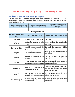 Soạn Ngữ văn 6 sách Chân trời sáng tạo bài Thực hành tiếng Việt trang 17