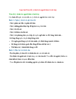 Soạn bài Tóm tắt ý chính do người khác trình bày | Ngữ Văn 7 Chân Trời Sáng Tạo tập 1