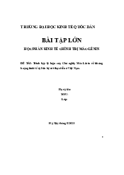 Bài tập lớn Kinh tế Chính trị| Đại học Kinh Tế Quốc Dân