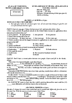 Đề thi chọn HSG Tiếng Anh 10 trường THPT Hoàng Lệ Kha 2018-2019 (có đáp án)