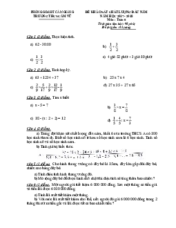 Đề KSCL đầu năm năm học 2017 – 2018 môn Toán 6 trường THCS Cẩm Vũ – Hải Dương