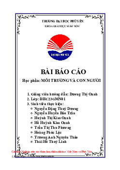 Bài báo cáo học phần: Môi trường và con người