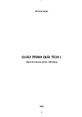 Giáo trình Giải tích 1 - Giải tích 1 | Trường Đại học Bách khoa Thành phố Hồ Chí Minh