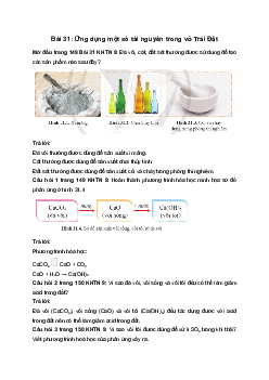 Giải Khoa học tự nhiên 9 Cánh diều Bài 31: Ứng dụng một số tài nguyên trong vỏ Trái Đất