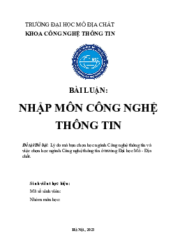 Nhập môn Công nghệ thông tin