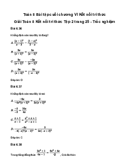 Giải Toán 8 Bài tập cuối chương VI | Kết nối tri thức