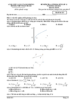 Đề cuối kì 2 Toán 11 năm 2023 – 2024 trường THPT Toàn Thắng – Hải Phòng