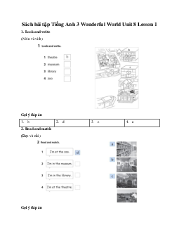 Giải SBT Tiếng Anh 3 Wonderful World Unit 8 My Town Lesson 1